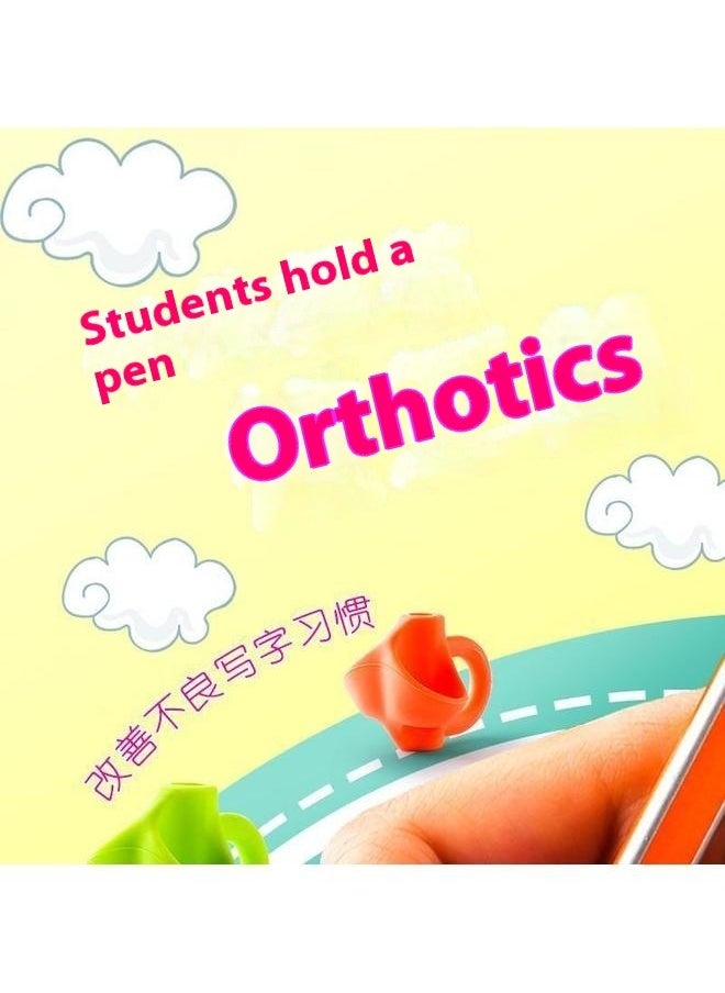 Generic - 6 Pcs Pencil Grips with 3 Finger Rings for Kids Handwriting, 6 Colors Pencil Holders for Toddler Writing Tool, Ergonomic Pencil Gripper Cushions - Image 1