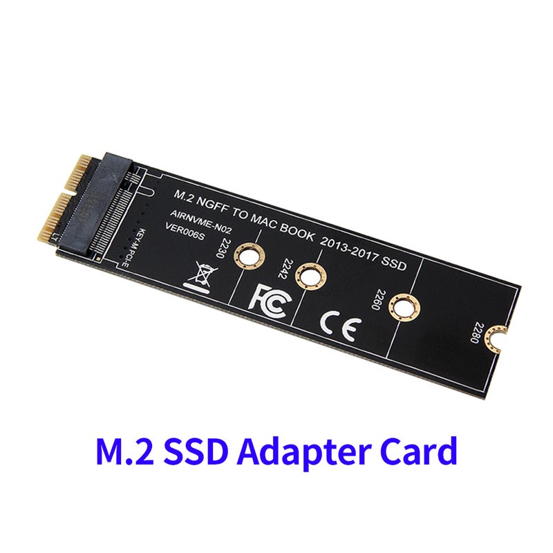 بطاقة محول M.2 NVME SSD باللون الأسود - تصميم الإصبع الذهبي يعزز الأداء الكهربائي وعمر الخدمة الطويل بطاقة محول لجهاز MacBook Air 2013 A1465 A1466 2013-2016 A1502 A1398 - Image 5