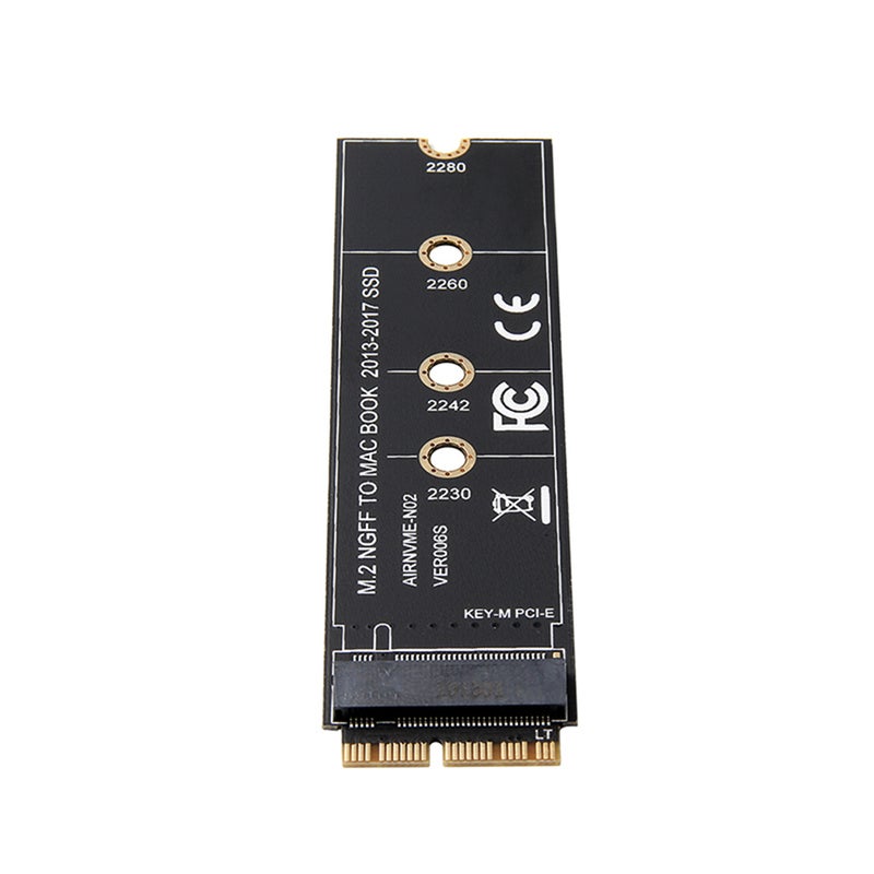 بطاقة محول M.2 NVME SSD باللون الأسود - تصميم الإصبع الذهبي يعزز الأداء الكهربائي وعمر الخدمة الطويل بطاقة محول لجهاز MacBook Air 2013 A1465 A1466 2013-2016 A1502 A1398 - Image 2