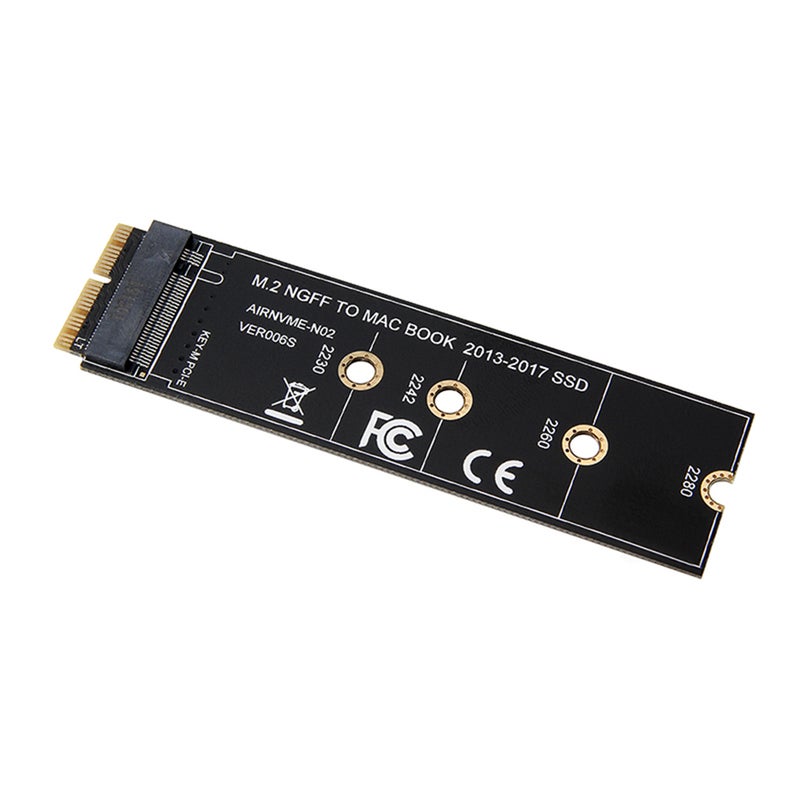 بطاقة محول M.2 NVME SSD باللون الأسود - تصميم الإصبع الذهبي يعزز الأداء الكهربائي وعمر الخدمة الطويل بطاقة محول لجهاز MacBook Air 2013 A1465 A1466 2013-2016 A1502 A1398 - Image 4
