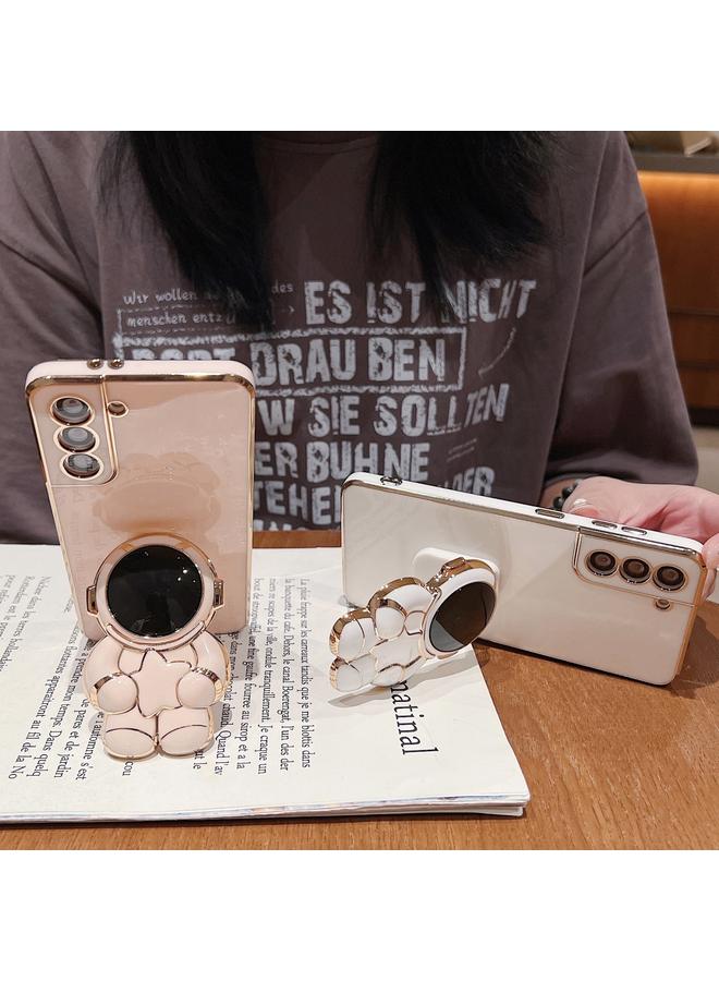 S-TOP Case For Samsung Galaxy A03s Embrace Stars Electroplating Astronaut Holder Phone Case - Image 5