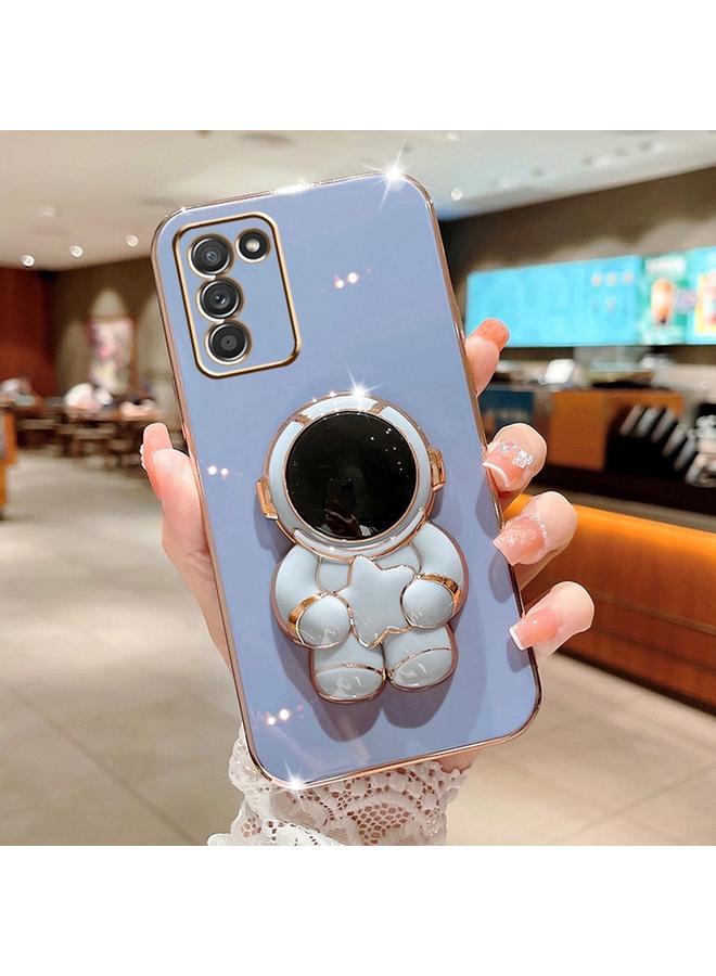 S-TOP Case For Samsung Galaxy A03s Embrace Stars Electroplating Astronaut Holder Phone Case - Image 1