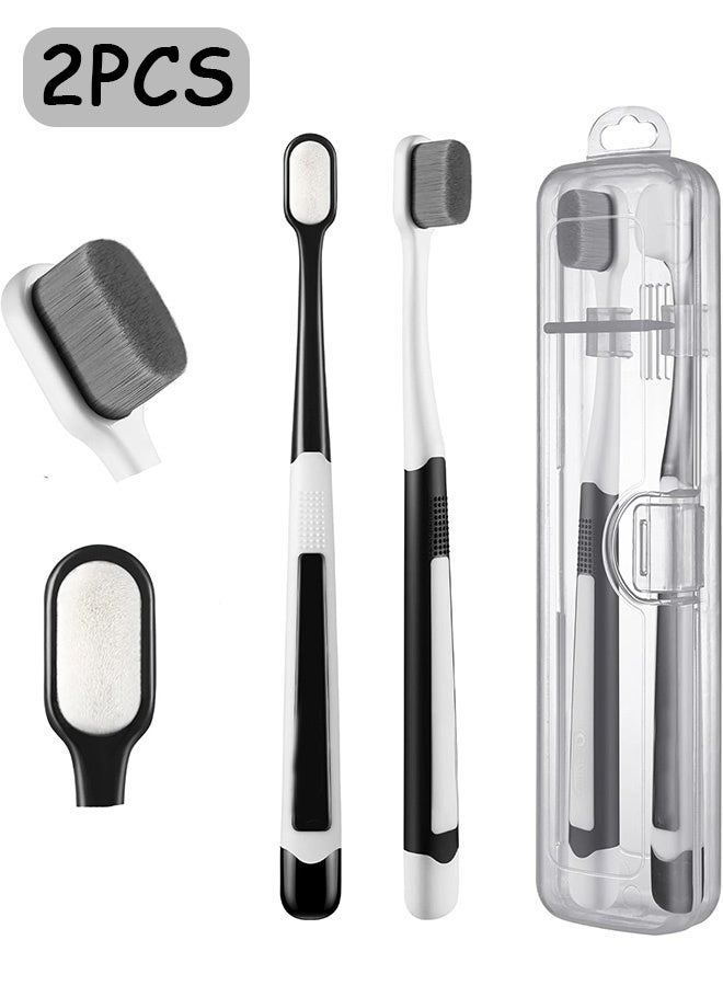 Quantum 2 PCS Extra Soft Toothbrush, Portable Case Ultra Soft Toothbrush for Travel, Ultra Extra Soft Toothbrush for Sensitive Gums - Image 1