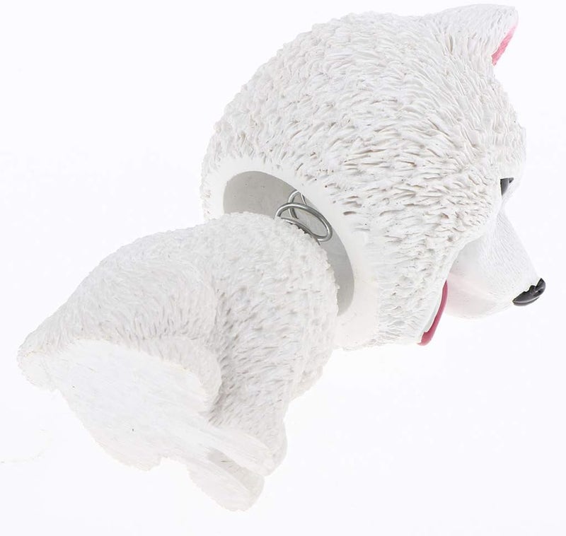 كلاراكو رأس كلب هزاز من الراتينج، رأس هزاز، رأس حيوان لعبة، لوحة قيادة سيارة، ديكور سيارة، سامويد - Image 3