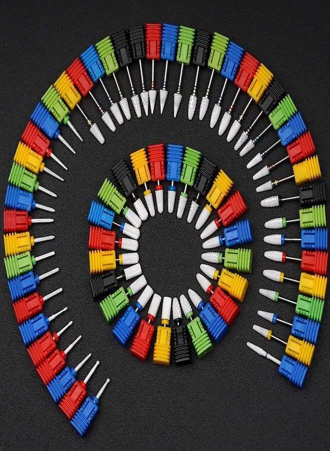 نيل ويند مجموعة رؤوس حفر الأظافر من نايل ويند، رؤوس أمان سيراميكية احترافية مقاس 3/32 بوصة لحفر الأظافر، رؤوس حفر أظافر ماسية لإزالة الجلد الميت، رؤوس إزالة طلاء الأظافر الأكريليك والجل، مناسبة لصالونات التجميل المنزلية (M- رأس ناعم - C، قطعة واحدة) - Image 1