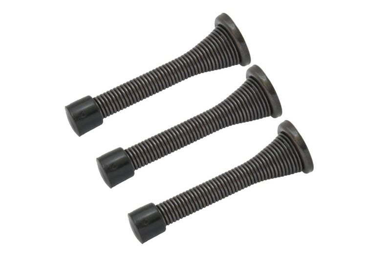 QCAA Flexible Spring Door Stop Bumper 318 Steel ORB Oil Rubbed Bronze 3 Pack Made in Taiwan