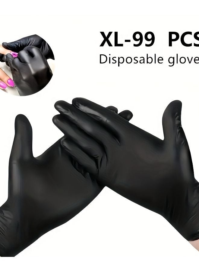 Black Nitrile Gloves Disposable XL Size 99 Pcs Household Cleaning - Image 1