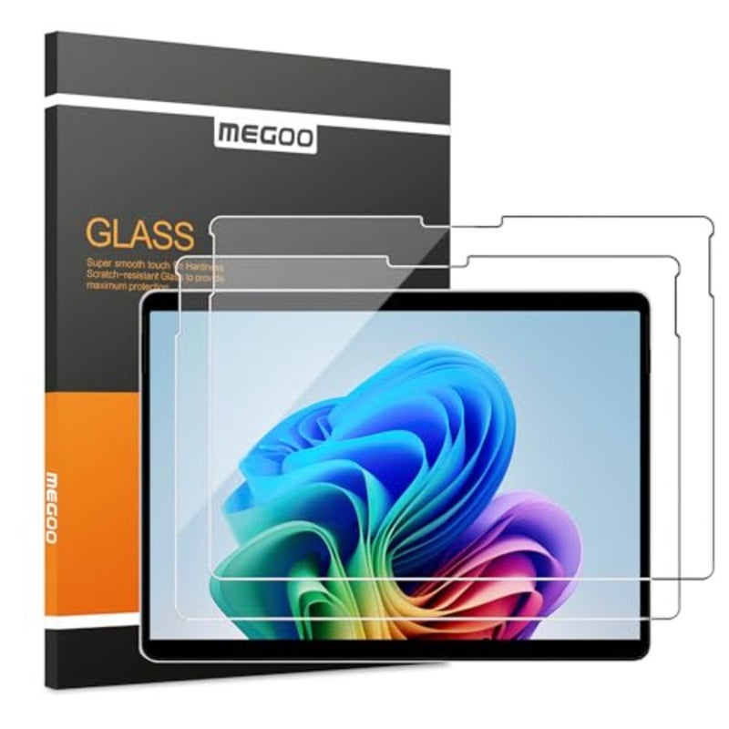 MEGOO ArmorShield Screen Protector for Microsoft Surface Pro 11/10/9/8/X and Surface Pro 12th Edition for Business 13",9H Tempered Glass, Surface Pen Compatible, 2 Pack - Image 1