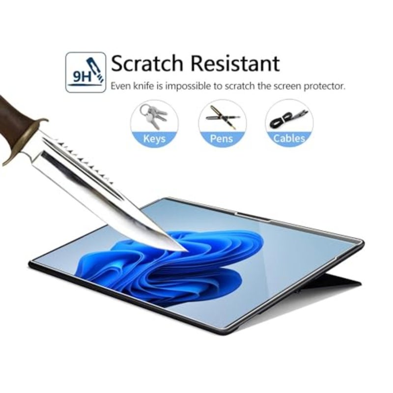 MEGOO ArmorShield Screen Protector for Microsoft Surface Pro 11/10/9/8/X and Surface Pro 12th Edition for Business 13",9H Tempered Glass, Surface Pen Compatible, 2 Pack - Image 3