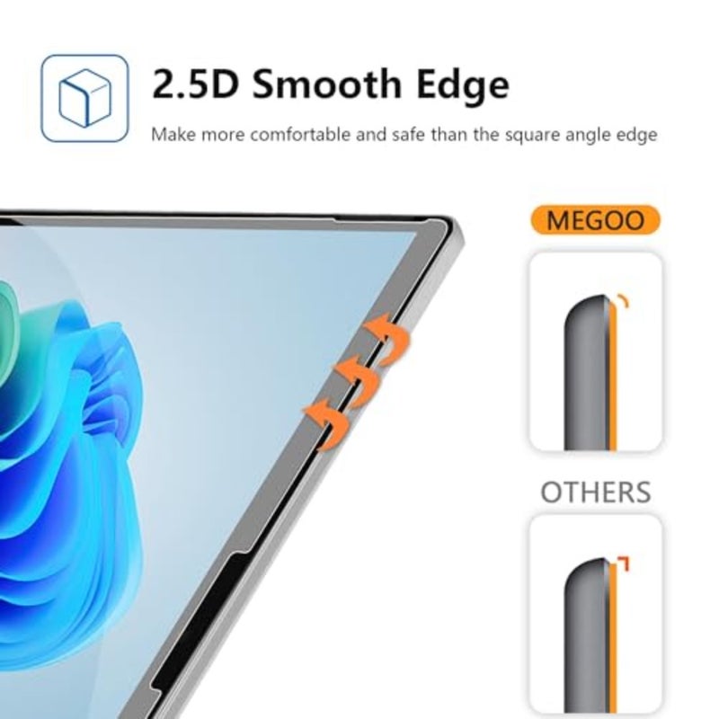 MEGOO ArmorShield Screen Protector for Microsoft Surface Pro 11/10/9/8/X and Surface Pro 12th Edition for Business 13",9H Tempered Glass, Surface Pen Compatible, 2 Pack - Image 5