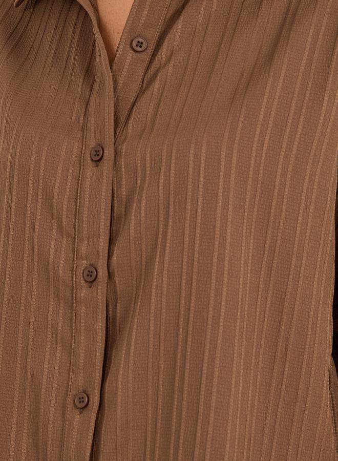 Styli Textured Extended Sleeve Collared Shirt  - Image 4