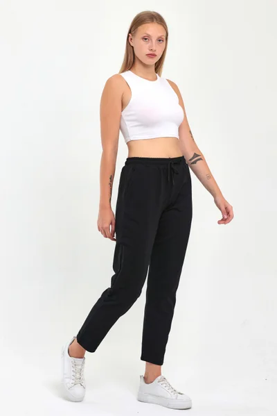 mmetalic Women's Black Classic Pocket Sweatpants