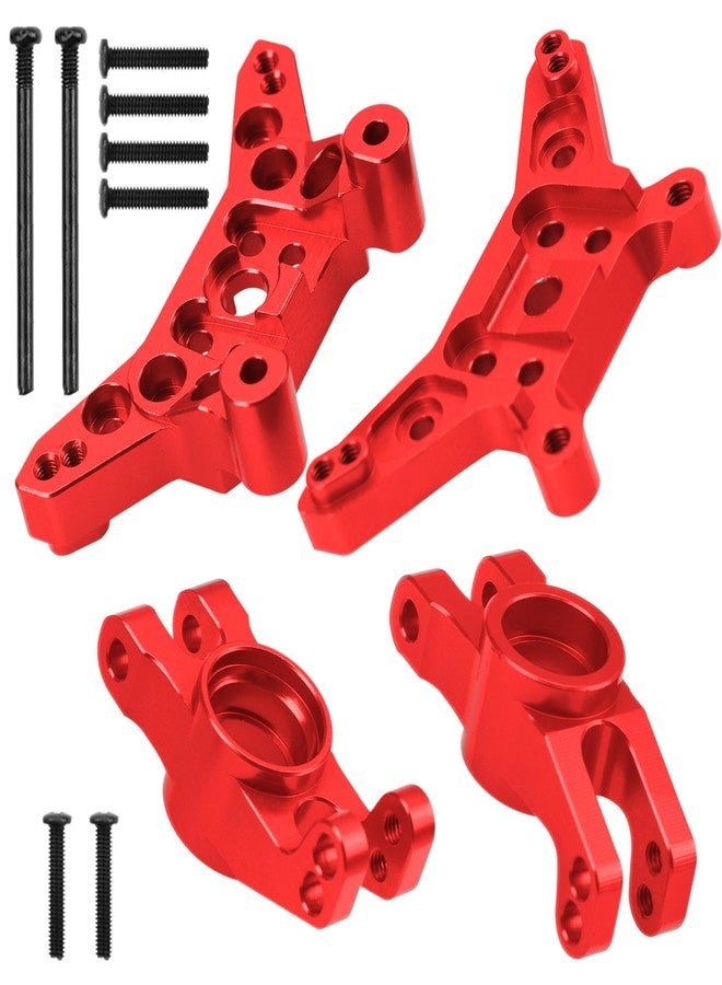 Vgoohobby Metal Suspension Swing Arm & Shock Tower Mount & Steering Hub & Metal Steering Rod & Body Mount Compatible with Hyper Go H14bm MJX 14210 14209 1/14 RC Car (Red) - Image 5