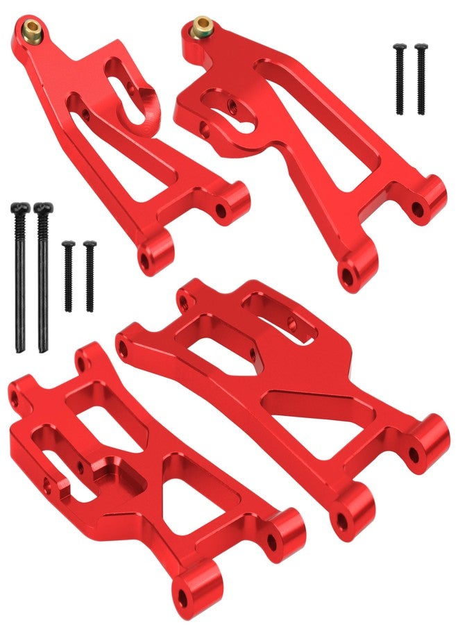 Vgoohobby Metal Suspension Swing Arm & Shock Tower Mount & Steering Hub & Metal Steering Rod & Body Mount Compatible with Hyper Go H14bm MJX 14210 14209 1/14 RC Car (Red) - Image 3