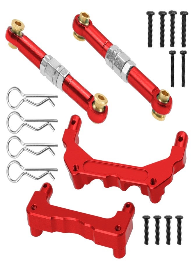 Vgoohobby Metal Suspension Swing Arm & Shock Tower Mount & Steering Hub & Metal Steering Rod & Body Mount Compatible with Hyper Go H14bm MJX 14210 14209 1/14 RC Car (Red) - Image 4