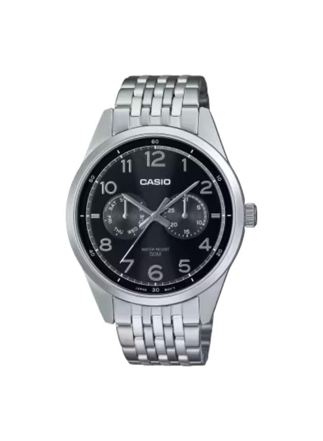 CASIO Men's Stainless Steel Analog Watch MTP-E340D-1AVDF - 41.5 mm