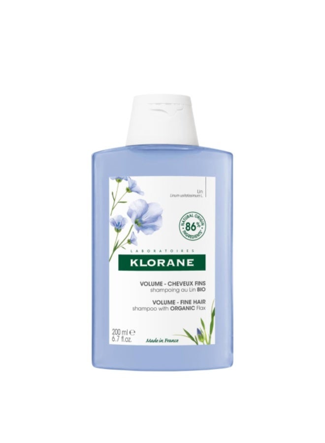Klorane Volumizing Shampoo with Flax Fiber, Adds Lift & Texture to Fine Flat Hair, Paraben, Silicone, SLS Free, 6.7 oz.