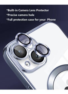 MIGOFAST IPhone 13Mini Magnetic Case for Case Compatible with MagSafe  Camera Lens Protector Plating Luxury Cover for Women Men Clear Soft TPU Shockproof Protective Phone Case iPhone 13Mini Blue  - Image 4