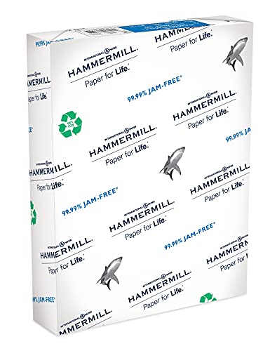 Hammermill Printer Paper Great White 100 Recycled Paper 85 x 11 1 Ream 500 Sheets 92 Bright Made in the USA 086790R