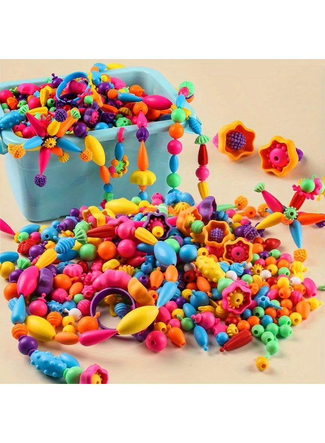 200 قطعة خرز ملون متعدد الألوان لعبة بناء DIY مجموعة تركيب تعليمية للأطفال - Image 5