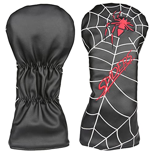 Golf Builder 4pcs/Set Spider Embroidery Black Golf Club Driver Fairway Wood Hybrid Head Covers 1 3 5 UT Covers - Image 2