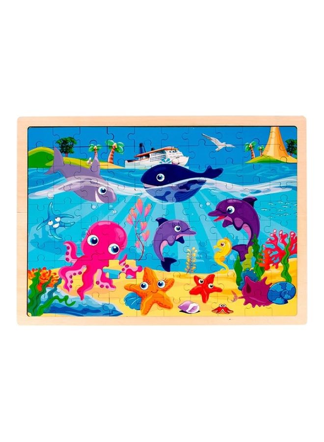 مجموعة أحجية قطع تركيب الصور بتصميم حياة عالم البحار مكونة من 100 قطعة
