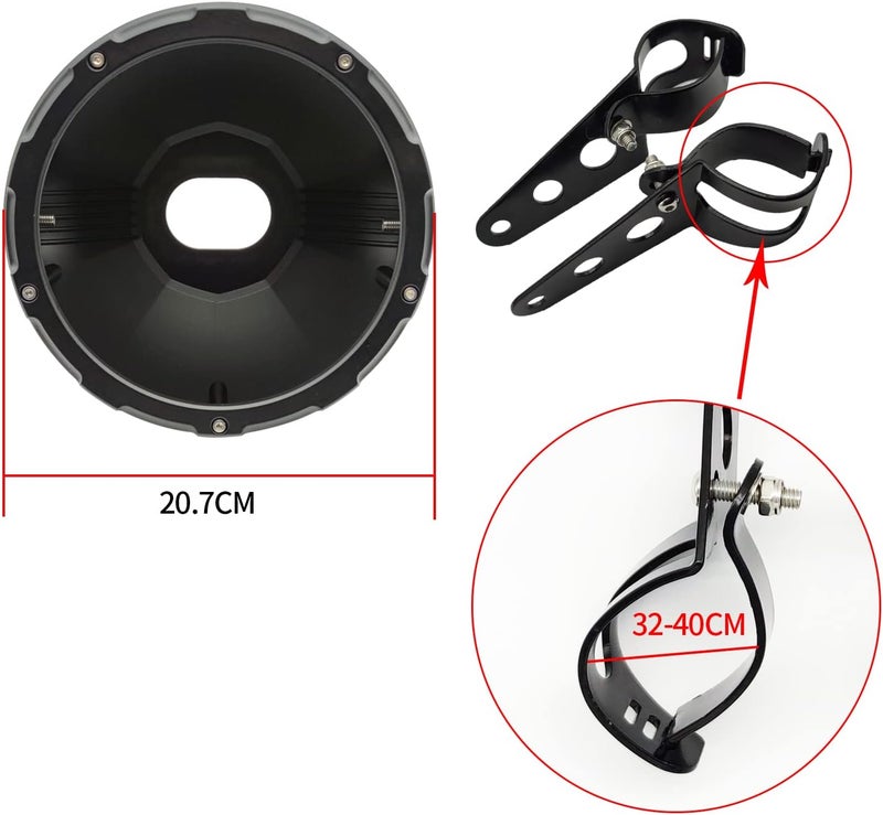 HARPUOU 7 Inch LED Motorcycle Headlight Housing Bucket with Side Mount Bracket - Image 4