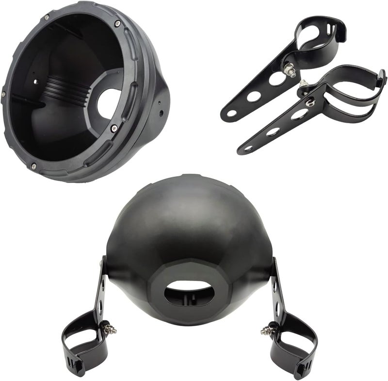 HARPUOU 7 Inch LED Motorcycle Headlight Housing Bucket with Side Mount Bracket - Image 3