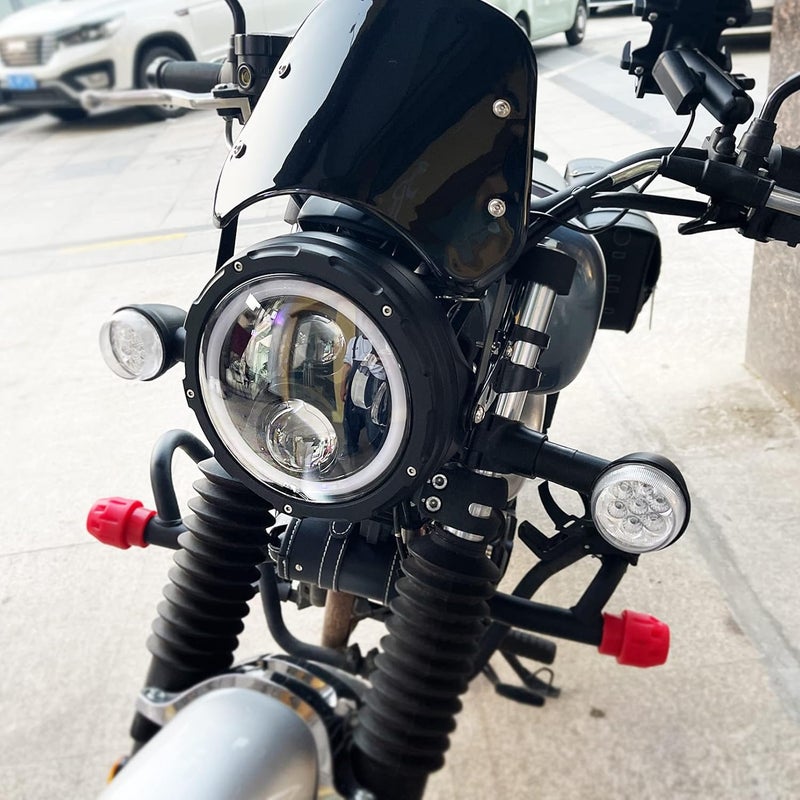 HARPUOU 7 Inch LED Motorcycle Headlight Housing Bucket with Side Mount Bracket - Image 5