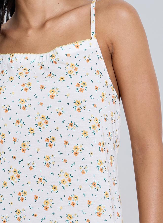 Styli Multi-Color All Over Floral Print Strappy Slip Nightdress - Image 3