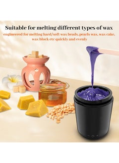 Generic Mini Wax Pot Warmer for Hair Removal - Professional Portable Digital Wax Heater Machine for Facial Body SPA Salon with 200ml Non-stick Pot ℃/℉ Switchable Display  - Image 2