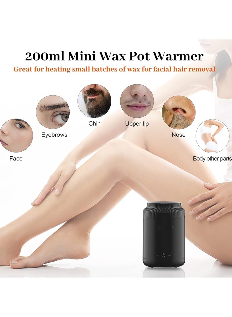 Mini Wax Pot Warmer for Hair Removal - Professional Portable Digital Wax Heater Machine for Facial Body SPA Salon with 200ml Non-stick Pot ℃/℉ Switchable Display - Image 3