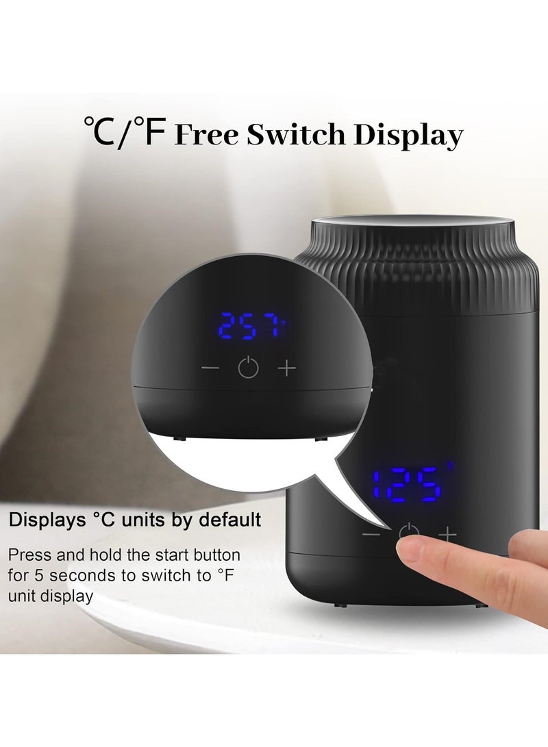 Mini Wax Pot Warmer for Hair Removal - Professional Portable Digital Wax Heater Machine for Facial Body SPA Salon with 200ml Non-stick Pot ℃/℉ Switchable Display - Image 4