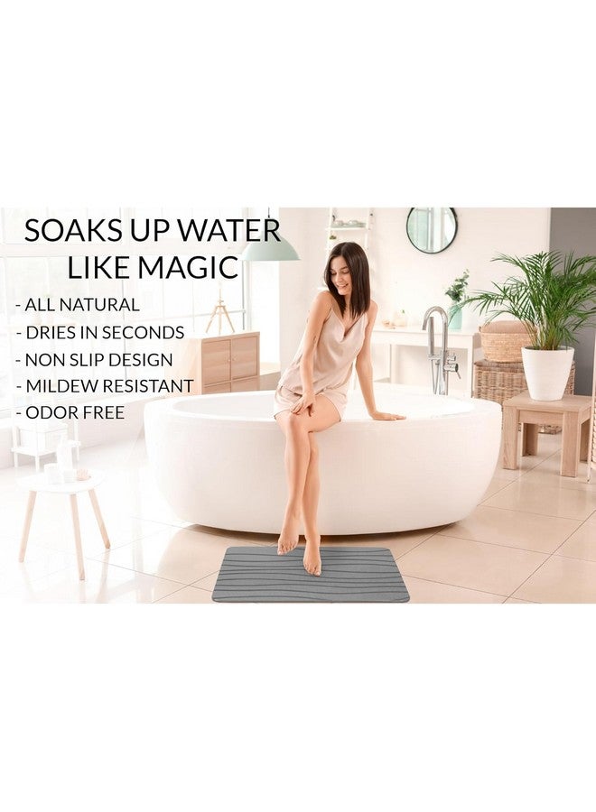 Home-Cloud حصائر حمام حجرية جافة من HomeCloud بريميوم | الحل البيئي الأمثل لامتصاص superior والثبات والأناقة في حمامك ومطبخك (رمادي داكن، 60x40 سم) - Image 2