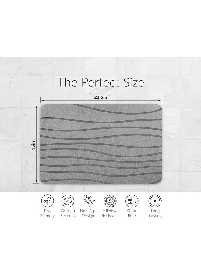 Home-Cloud حصائر حمام حجرية جافة من HomeCloud بريميوم | الحل البيئي الأمثل لامتصاص superior والثبات والأناقة في حمامك ومطبخك (رمادي داكن، 60x40 سم) - Image 3