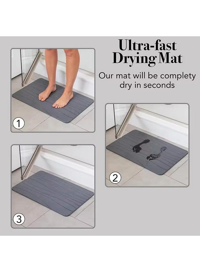 Home-Cloud حصائر حمام حجرية جافة من HomeCloud بريميوم | الحل البيئي الأمثل لامتصاص superior والثبات والأناقة في حمامك ومطبخك (رمادي داكن، 60x40 سم) - Image 4