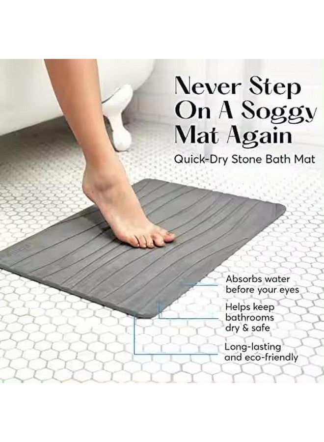Home-Cloud حصائر حمام حجرية جافة من HomeCloud بريميوم | الحل البيئي الأمثل لامتصاص superior والثبات والأناقة في حمامك ومطبخك (رمادي داكن، 60x40 سم) - Image 5