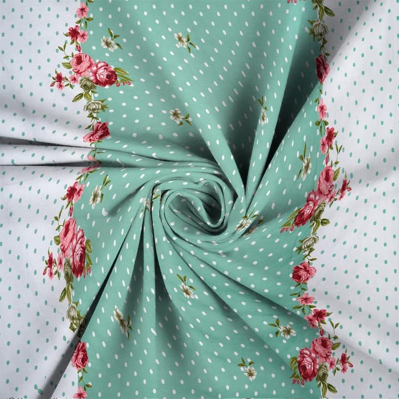 Castiqa Castiqa Premium Glace Cotton King Size Quilt CoverDuvet CoverRajai CoverBlanket Cover with Zipper 90 X 100 Inches Green  - Image 3