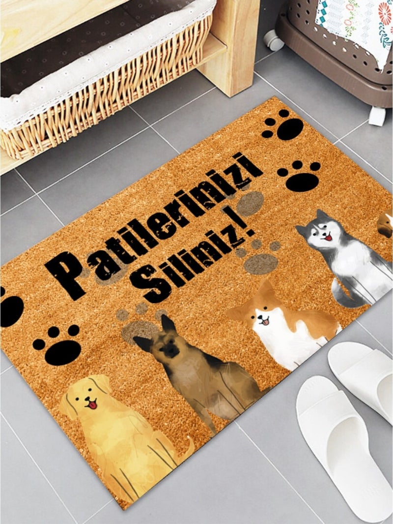 Esnature Doormat with Cat Pattern and Wipe Your Paws Written 45X70 cm  - Image 2