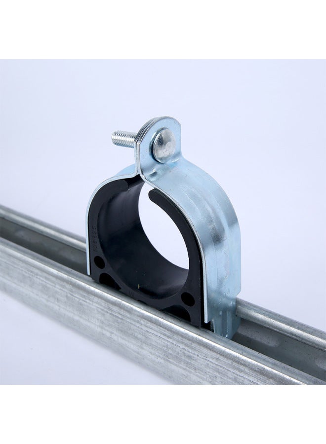 Spot Quick-release Galvanized P-pipe Clamp Metal Pipe Clamp Anti-vibration Pad Thickened Clamp Riding Clamp Anti-vibration Hoop-Specifications And Models:With Anti-vibration Pad DN25(27.8-34mm)  - Image 2