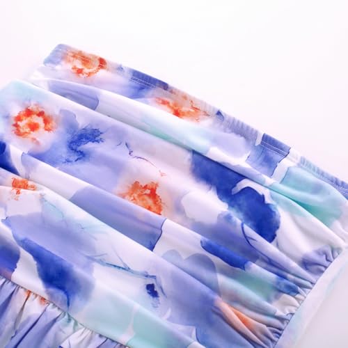 GRACE KARIN Women Strapless Dress Casual Loose Ruched Long Maxi Dress with Pockets - Image 4