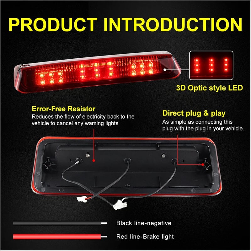 QASULER High Mount Brake Light for Ford F-150 and Lincoln Mark LT - Image 4