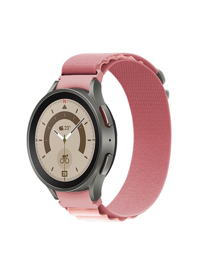 O Ozone Alpine Loop For Samsung Galaxy Watch 7 6 5 4 FE 40mm 44mm 45mm/Galaxy Watch 6 4 Classic 43mm 47mm 42mm 46mm    Strap with Metal G Hook - Light Pink - Image 1