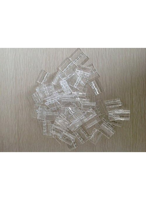 MEYA 50pcs of 25X33mm Clear Acrylic Hinge PMMA Perspex Transparent Folding Hinge Furniture Accessory by MEYA  - Image 4