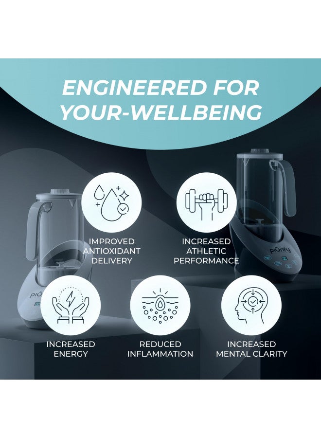 PIURIFY 50 Oz Hydrogen Water Pitcher - BPA Free Rich Hydrogen Water Generator Electrolysis Jug with SPE/PEM Technology. Hydrogen Water Machine, Balanced PH Levels and Filtered with Calcium Sulfite - Image 1