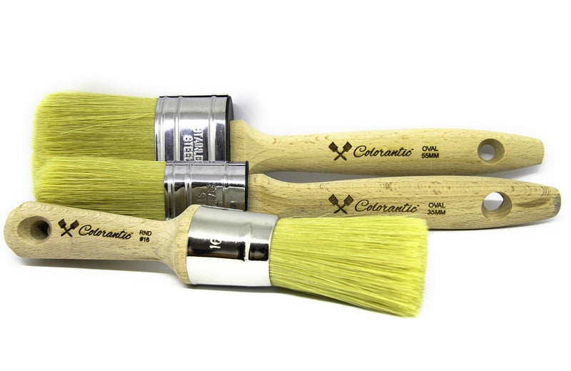 Colorantic | Wax and Chalk Round Oval Brush | Beeswax and Stencil Brushes for Acrylic Paints DIY (55mm Oval Chalk Based Paint Brush) - Image 5