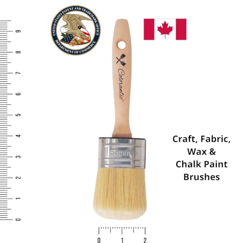 Colorantic | Wax and Chalk Round Oval Brush | Beeswax and Stencil Brushes for Acrylic Paints DIY (55mm Oval Chalk Based Paint Brush) - Image 2