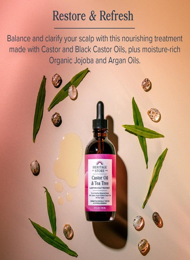 HERITAGE STORE Castor Oil & Tea Tree Oil Clarifying Scalp Treatment - Hair and Scalp Oil - w/Black Castor Oil, Organic Castor Oil, Jojoba Oil, Argan Oil - Hypoallergenic, Vegan, 60-Day Guarantee, 4oz - Image 4