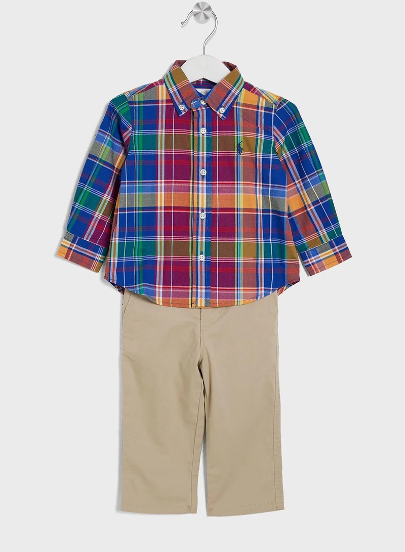 POLO RALPH LAUREN LS Checkered Shirt & Chino Pants Set
