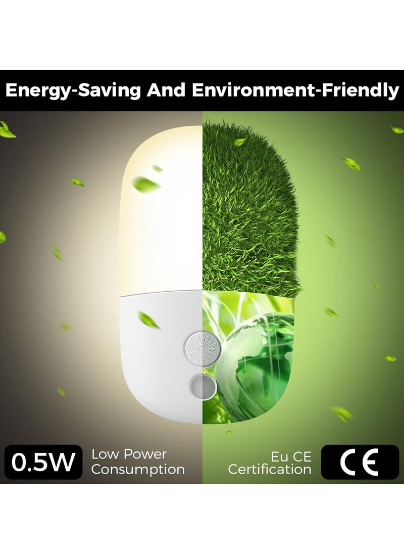 2-Pack Motion Sensor Dimmable Night Light, Night Lights Plug into Wall, LED Adjustable Brightness Wall Light for Kids Bedroom, Bathroom, Hallway, Kitchen, Stairway